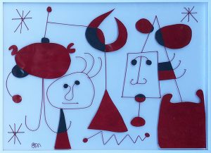 Bruno Melappioni 06 Omaggio a Mirò acrilico e ferro cm 145×105 anno 2019