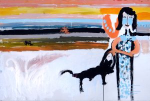 128_Giancarlino-Benedetti-Corcos-Donna-con-cane-olio-su-tela-cm-150×100-anno-2008