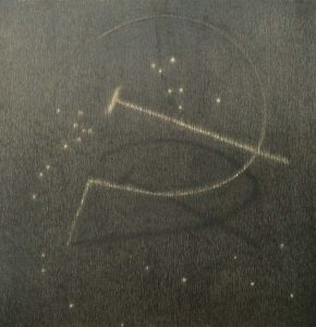 Omar Galliani Falce Ombra e Martello Grafite su tavola cm 80×80 anno 2007