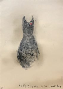 Piero Pizzicannella 02 Bella cuore mio carboncino su carta cm 24×34 anno 2017