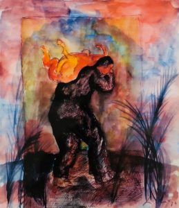Sandro Chia Untitled acquarello su carta cm 28×29 anno 1984